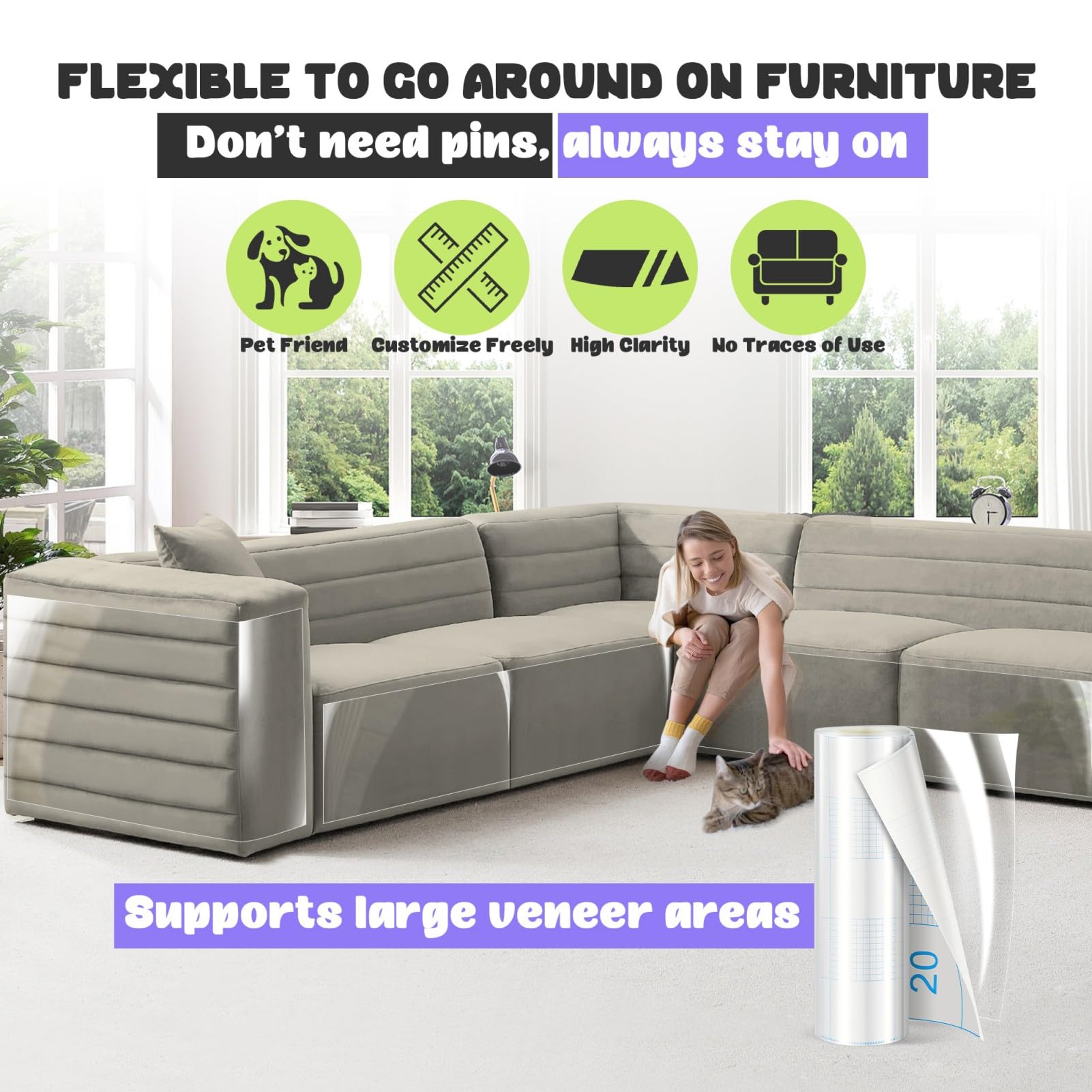 Protección versátil de JINVOGREEN para sofá, cama y mesa