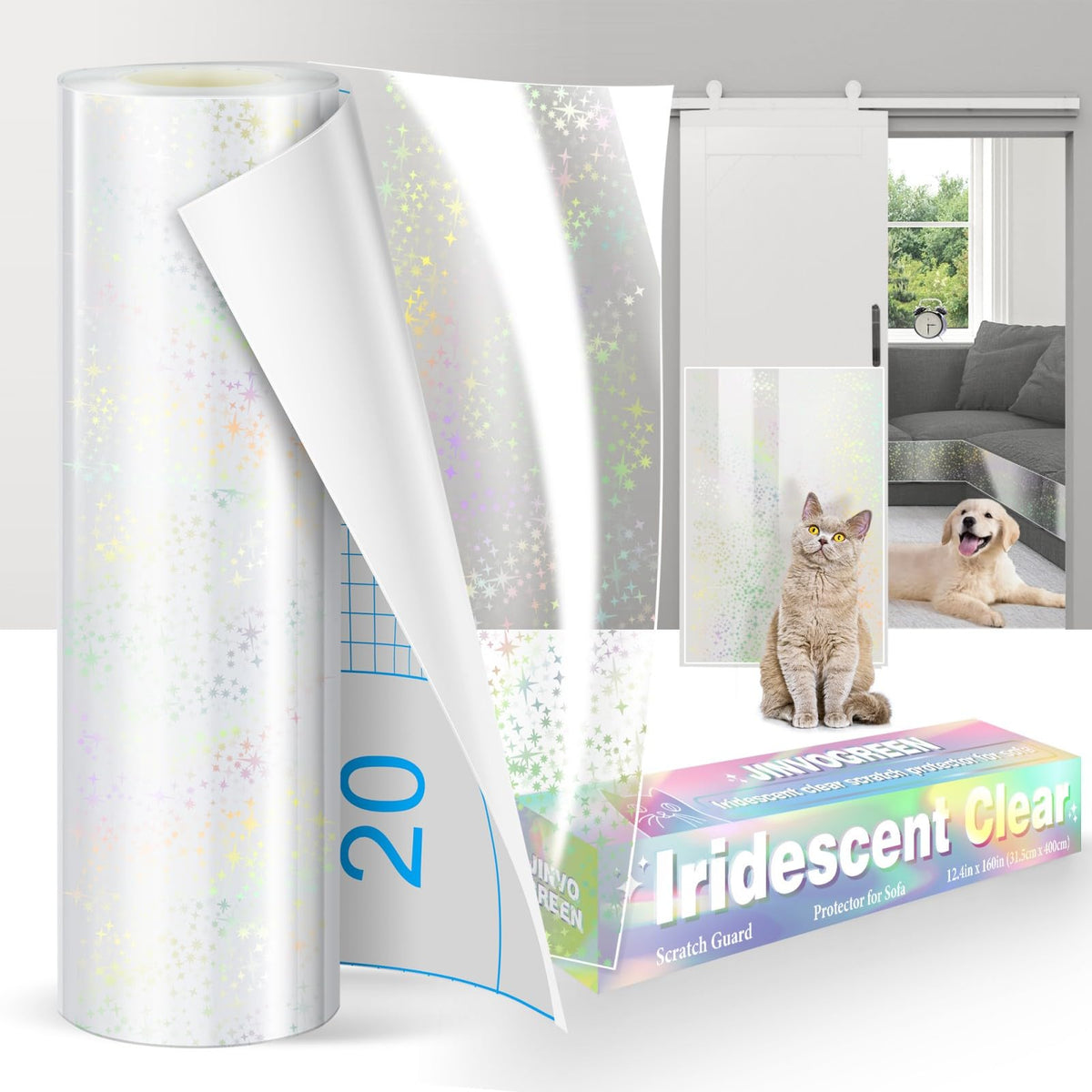 JINVOGREEN protector iridiscente sobre muebles para evitar arañazos y realzar la decoración