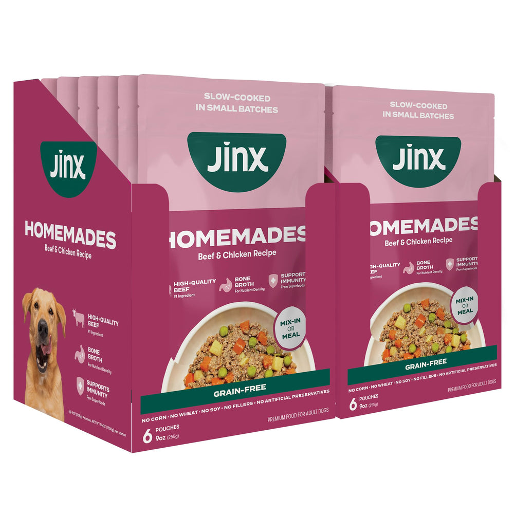 Jinx envase ternera-pollo, caldo de hueso, práctico para alimentar todas las etapas.