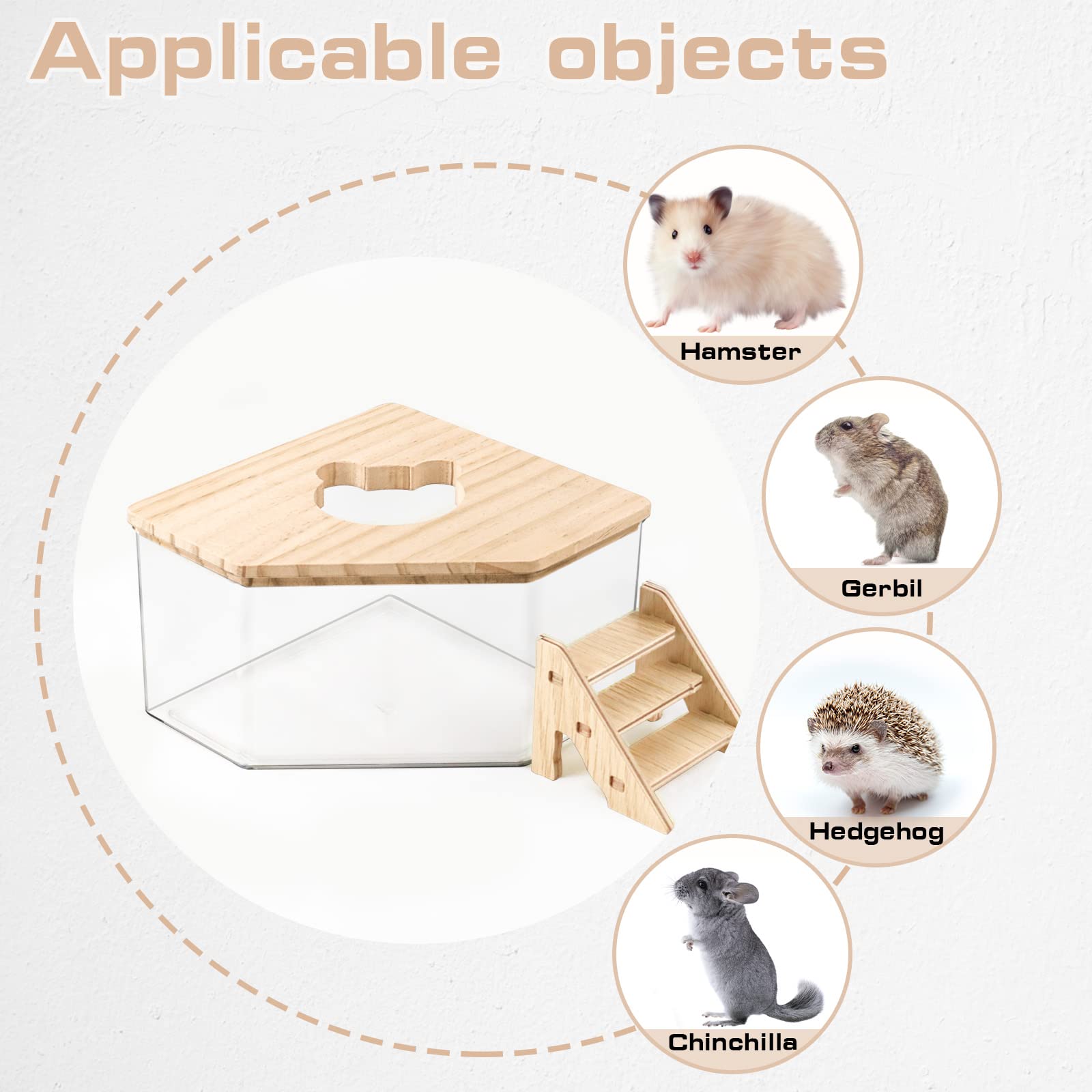 Dimensiones de la caja de arena Jinzhenhong para hámster, espacio cómodo.