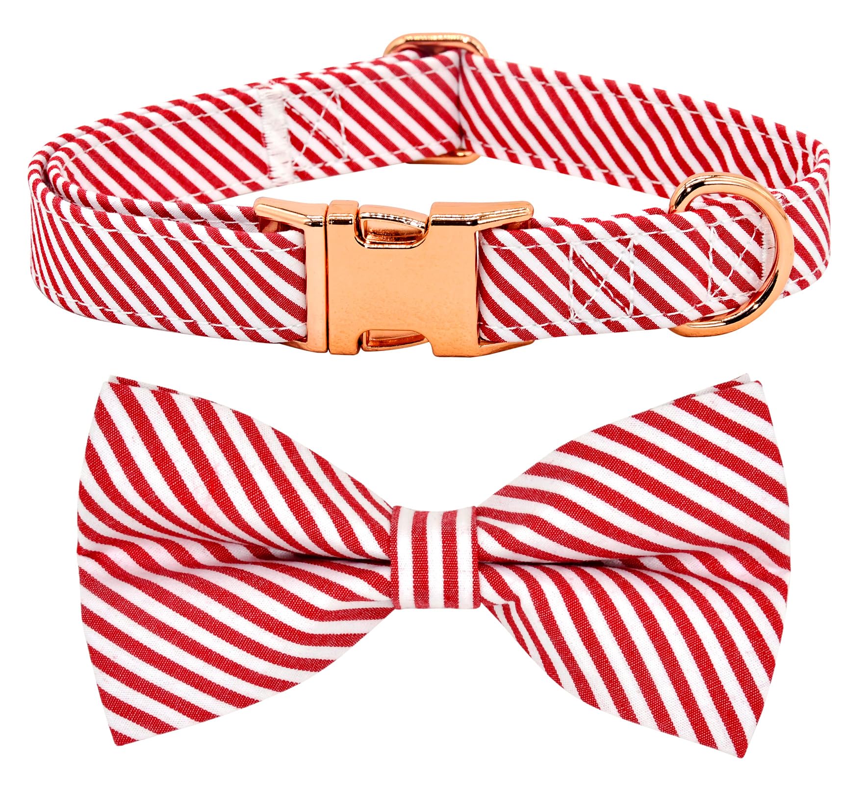 JIUJIA lazo rojo a rayas desmontable para collar, ideal para fotos.