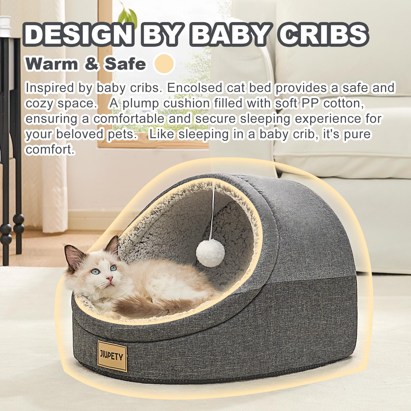 Jiupety Cama Gatos Material Algodón-PP: suavidad y elasticidad para descansar