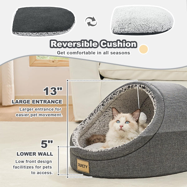Jiupety Cama Gatos Refugio Cobierto: sensación de seguridad para siestas tranquilas