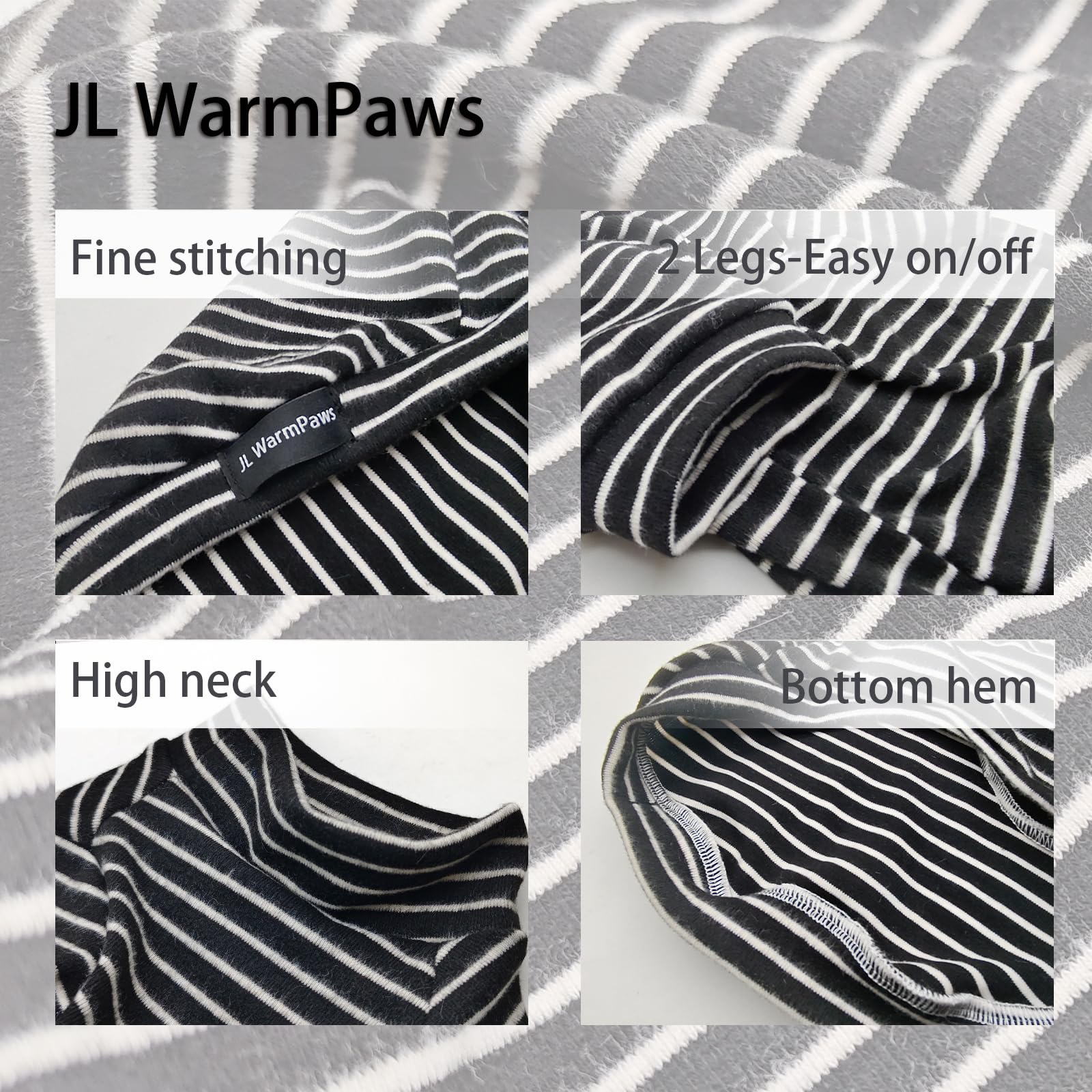 Guía de tallas JL WarmPaws para gatos sin pelo.