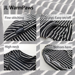 Guía de tallas JL WarmPaws para gatos sin pelo.