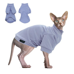 JL WarmPaws sudadera para gato sin pelo en lila claro aporta calor suave