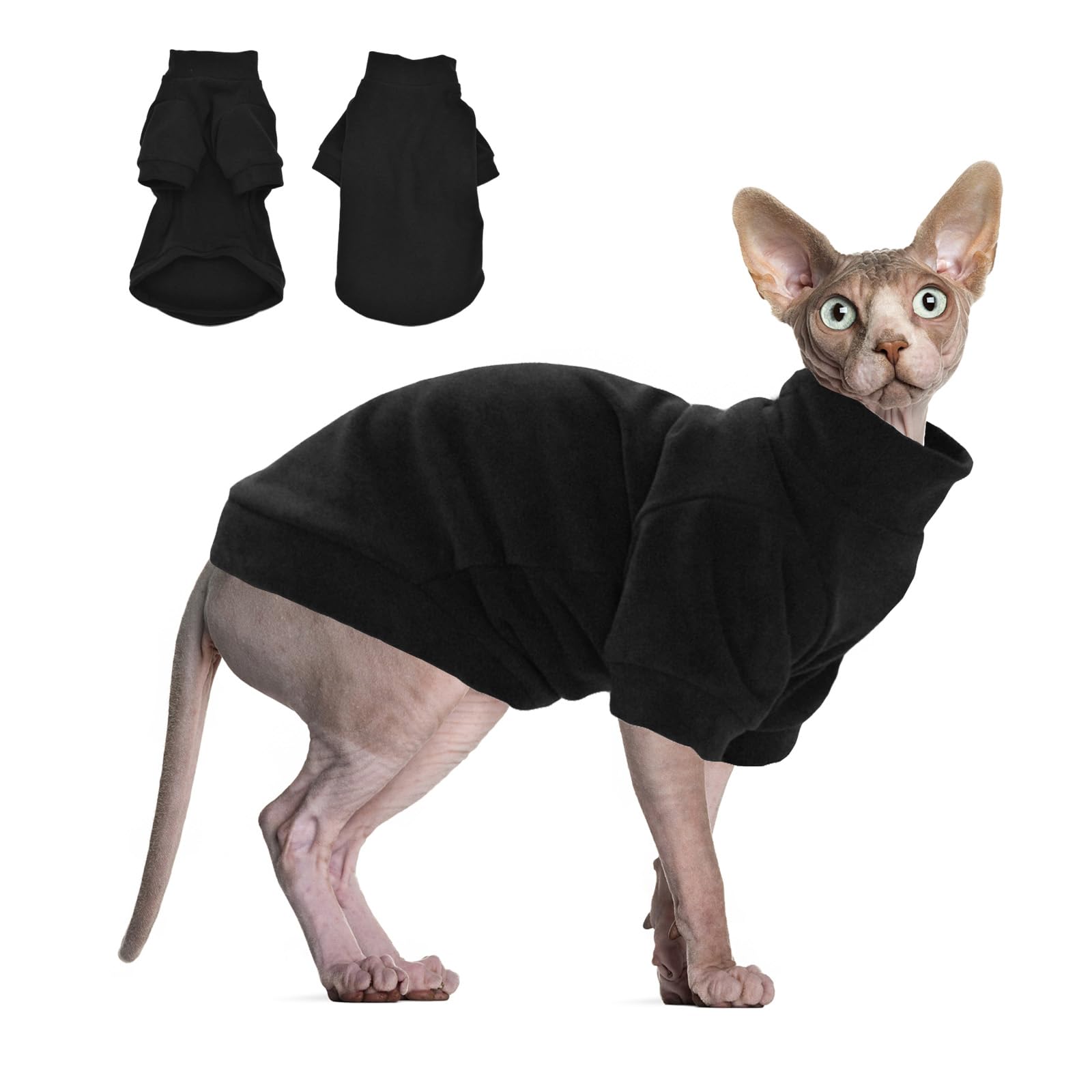JL WarmPaws Sudadera Sphynx, vista frontal, calidez diaria