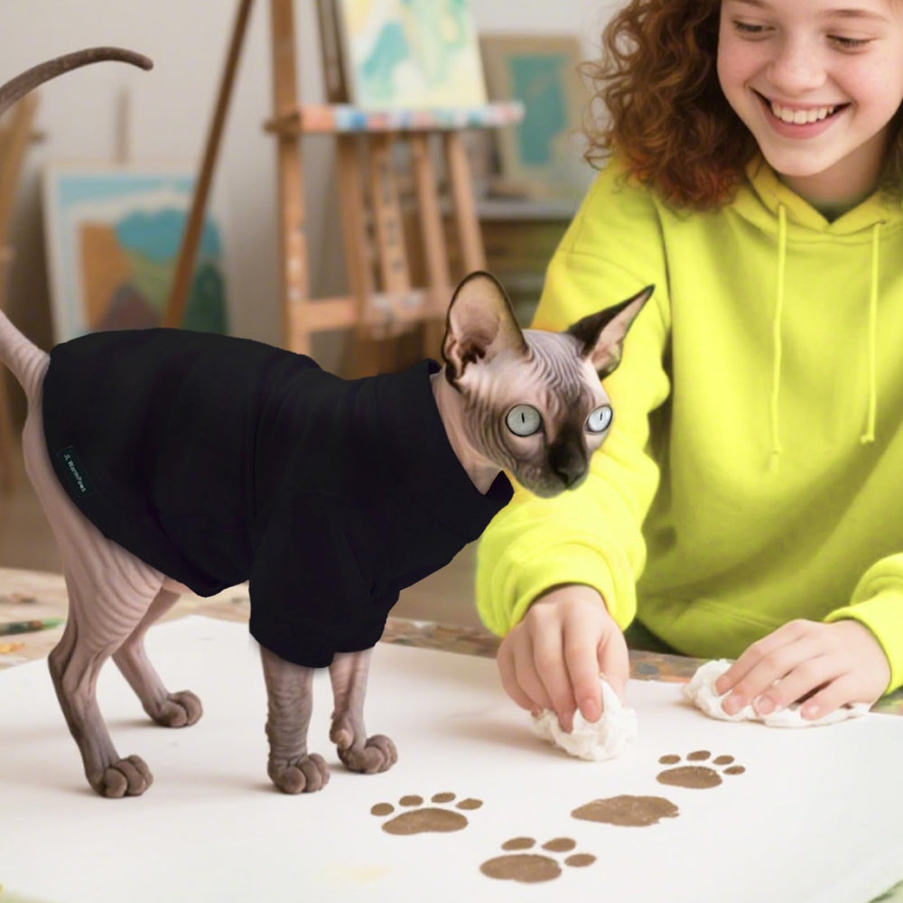 JL WarmPaws tejido termo para gato sin pelo, trasero, mantiene la temperatura.