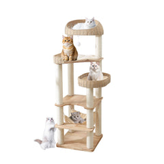 JLDUQKUM árbol para gatos con base de madera firme y estable