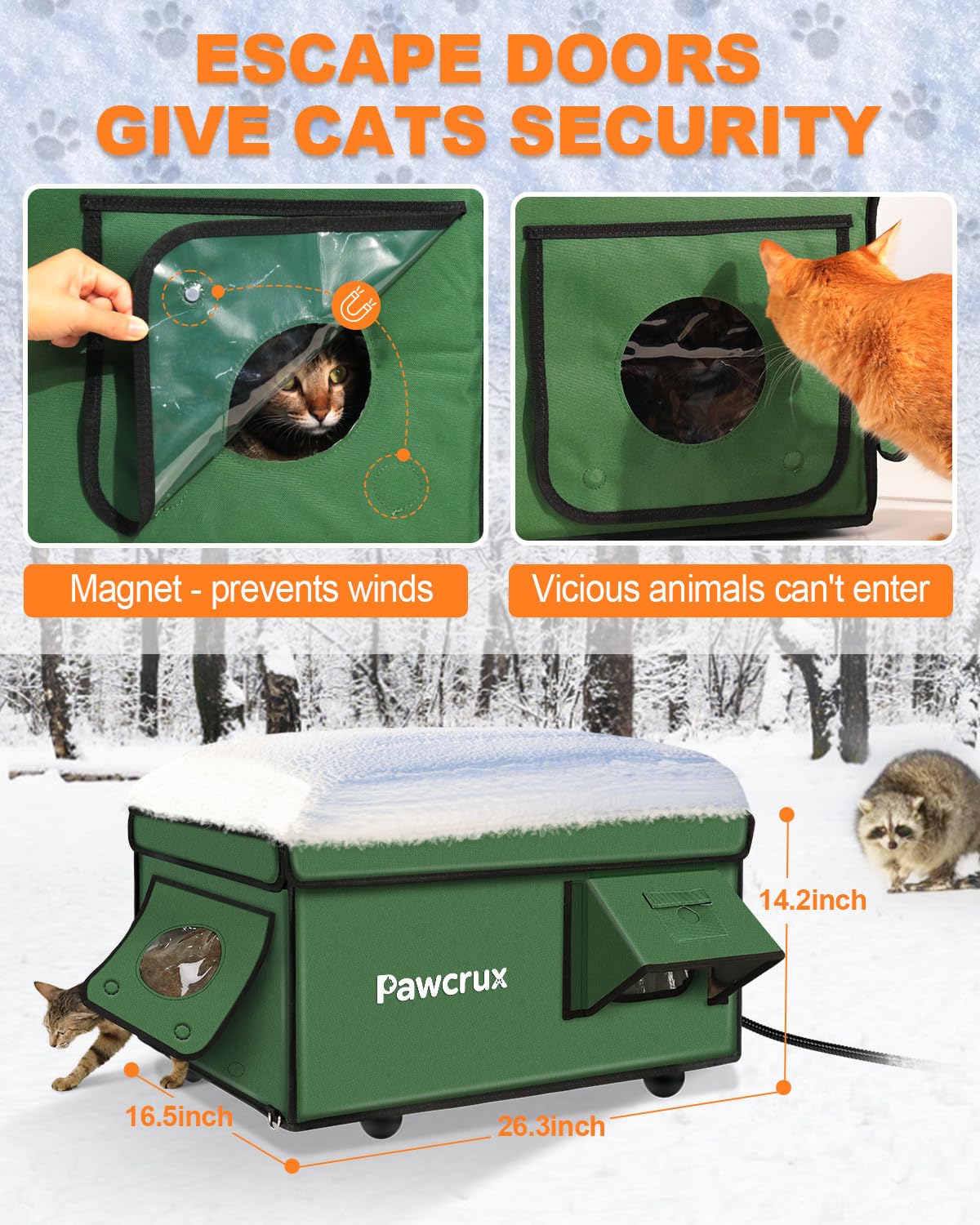 Diseño seguro y cómodo para gatos pequeños o patio.