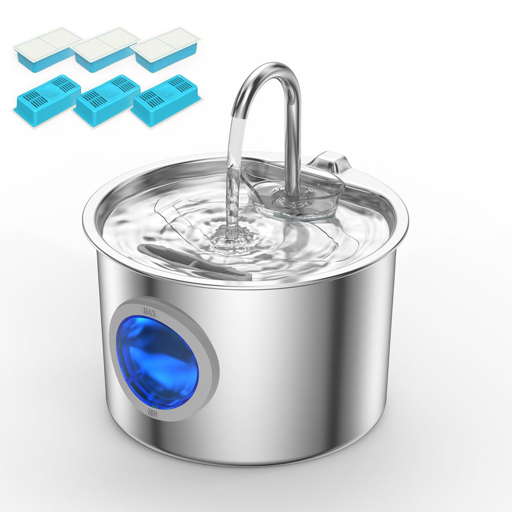 JLVDXN fuente de agua para gatos en acero 304, duradera y fácil de limpiar.