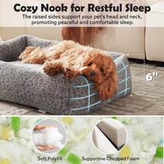 JOEJOY cama para perro bordes altos, apoyo para cabeza y cuello.