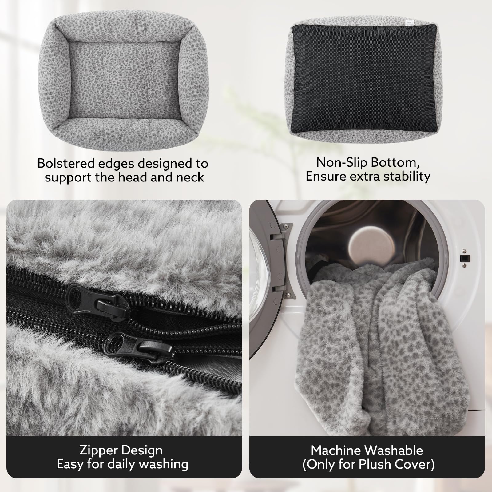 JOEJOY cama perrito funda lavable, limpieza rápida y conveniente.