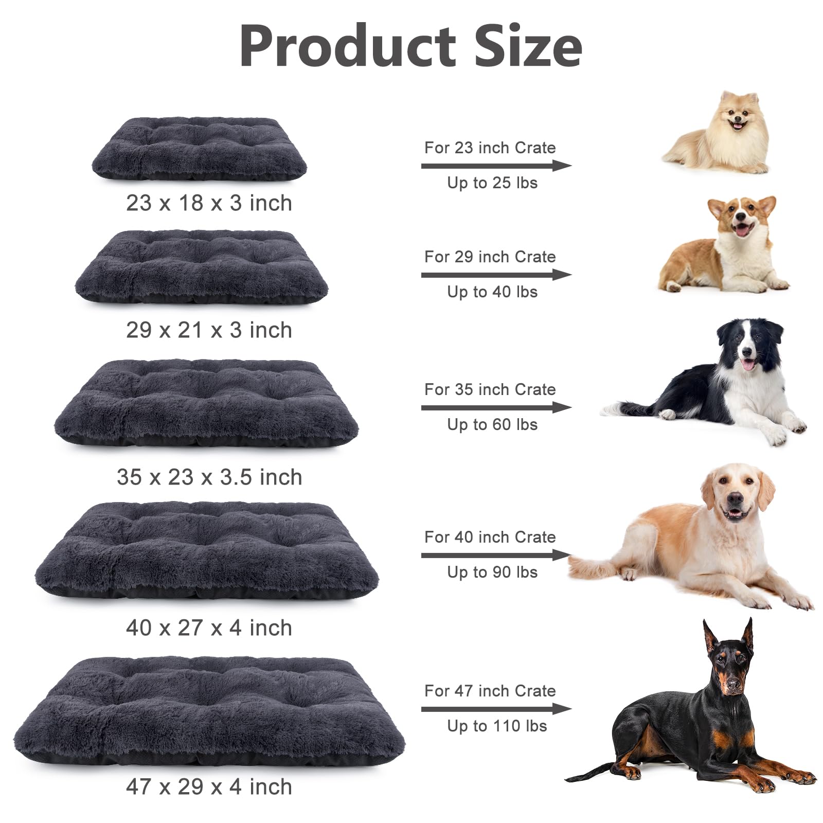 JOEJOY cama perro grande jaula lavable a máquina para limpieza rápida