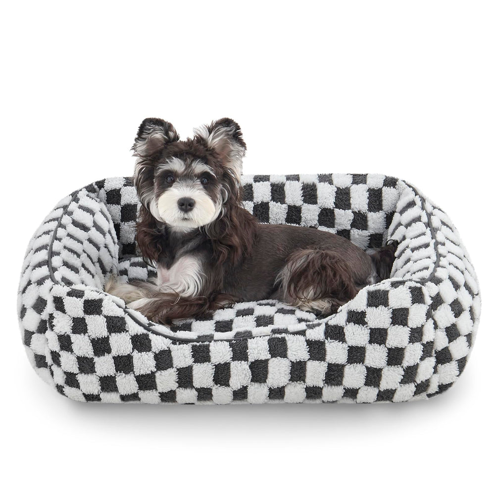 Cama JOEJOY para perros pequeños con jacquard gris, ideal para dormir cómodo