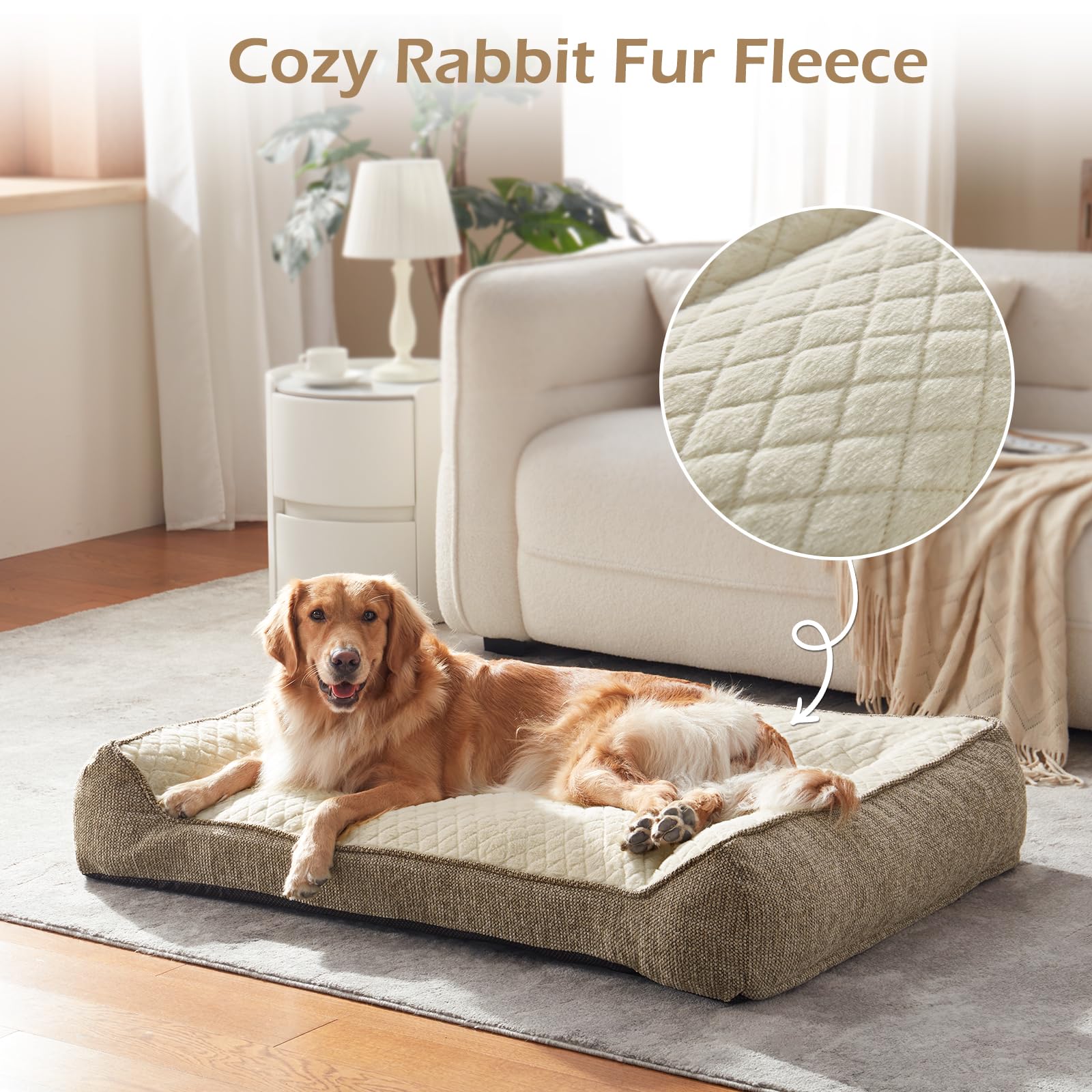 Cama JOEJOY XL ortopédica con relleno doble para soporte y confort duradero.