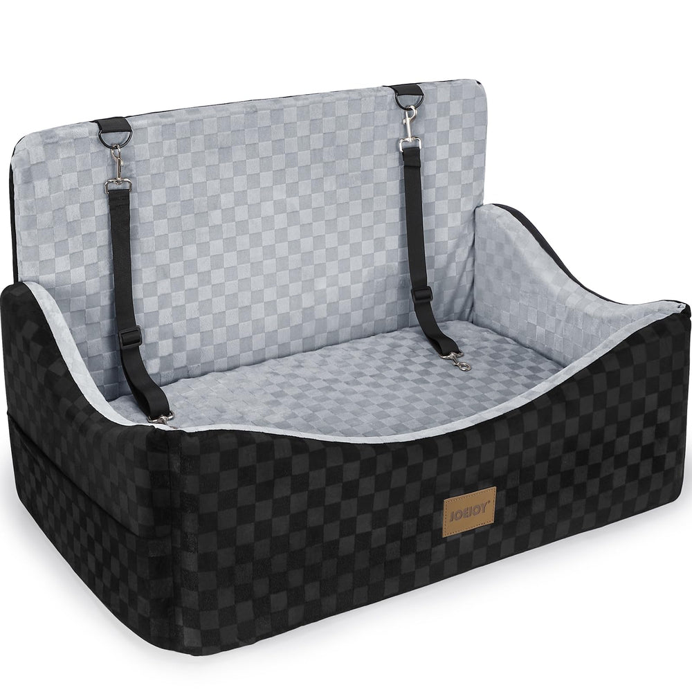 JOEJOY asiento para perro en coche con altura para vista mejorada.