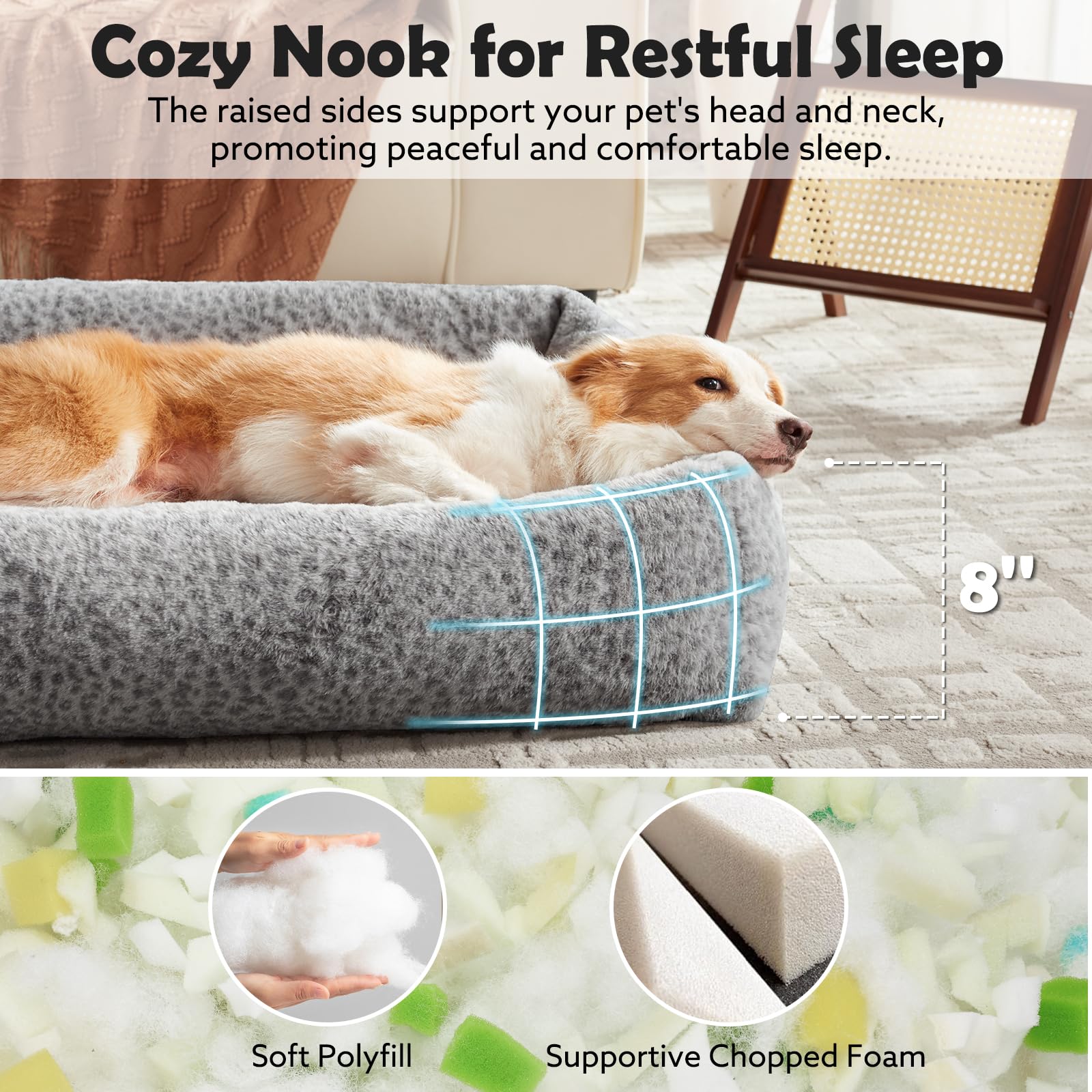 JOEJOY funda-desmontable para cama-perro facilita limpieza.