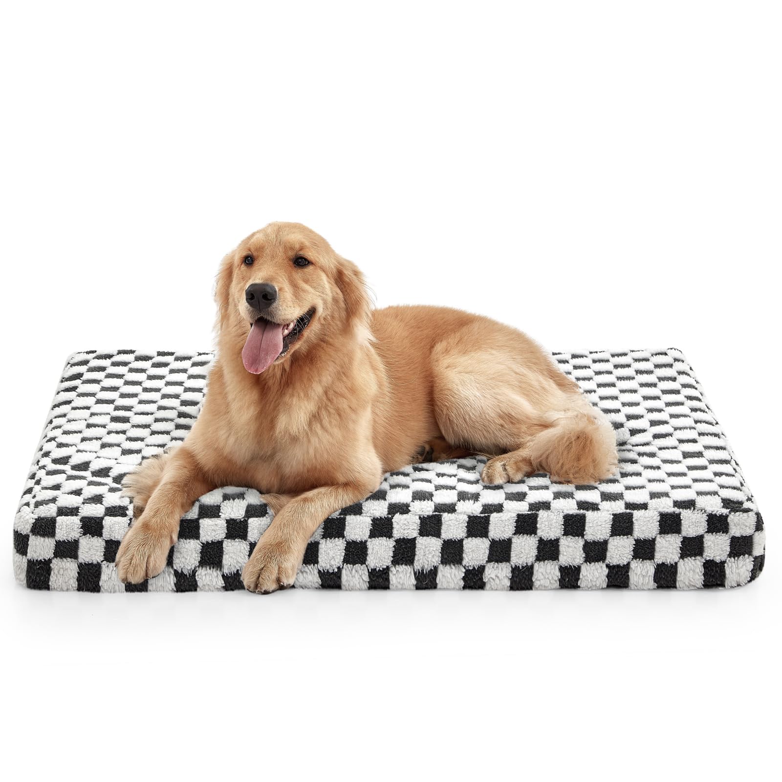 Cama grande JOEJOY para perros con capa Sherpa, confort nocturno.