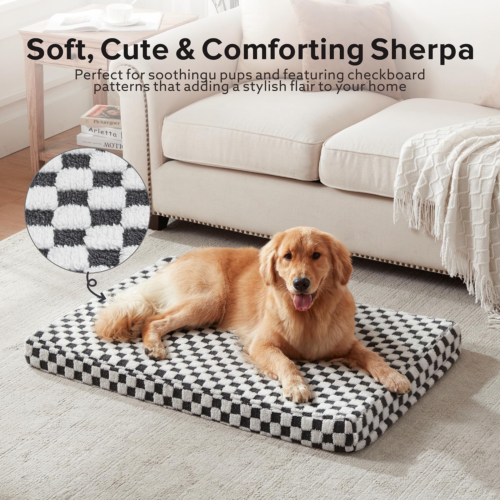 JoeJoy cama para perro grande con espuma en panal de alta densidad para soporte estable