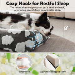 JOEJOY cama para perros, borde elevado para apoyar la cabeza