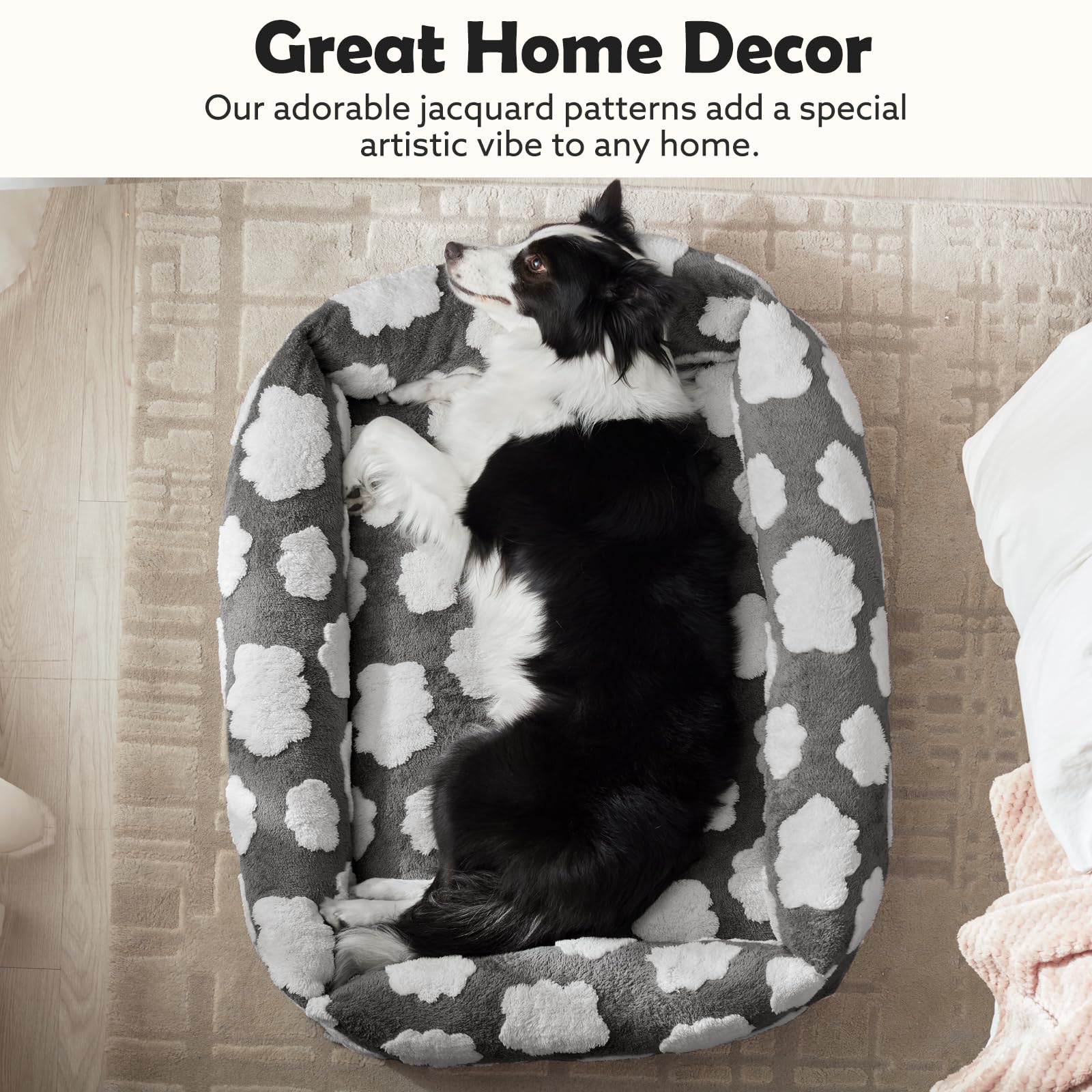 JOEJOY cama para perros, relleno espuma trozada mantiene forma y confort