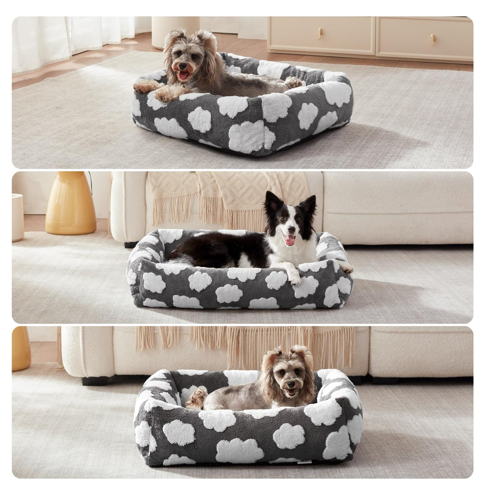 JOEJOY cama para perros, tapizado gris suave para descanso cómodo