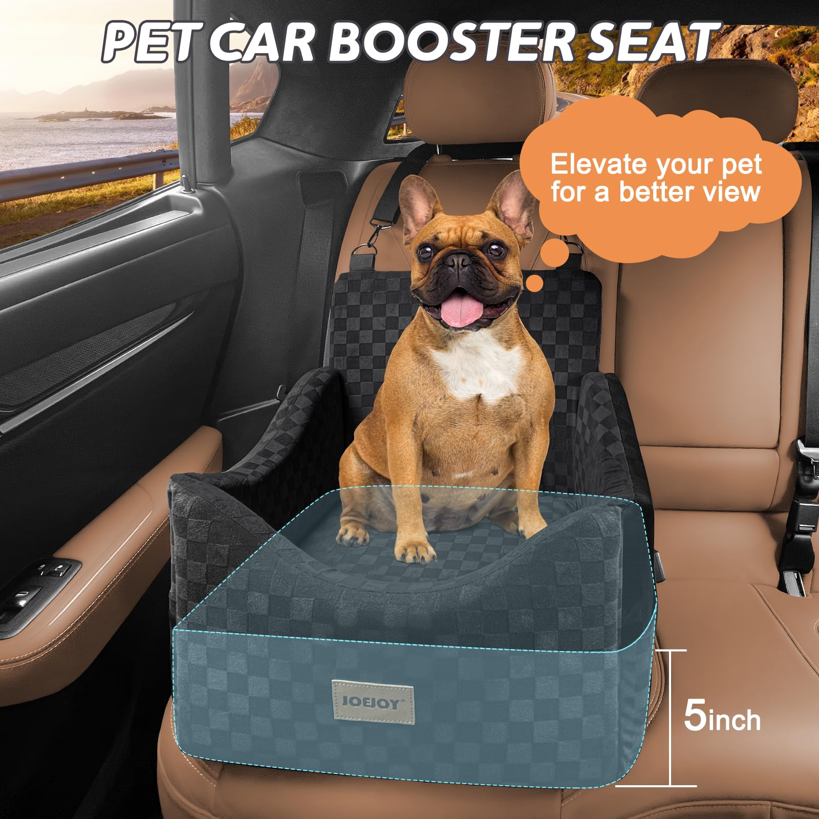 JOEJOY cinturón de seguridad integrado para mantener al perro seguro durante el viaje