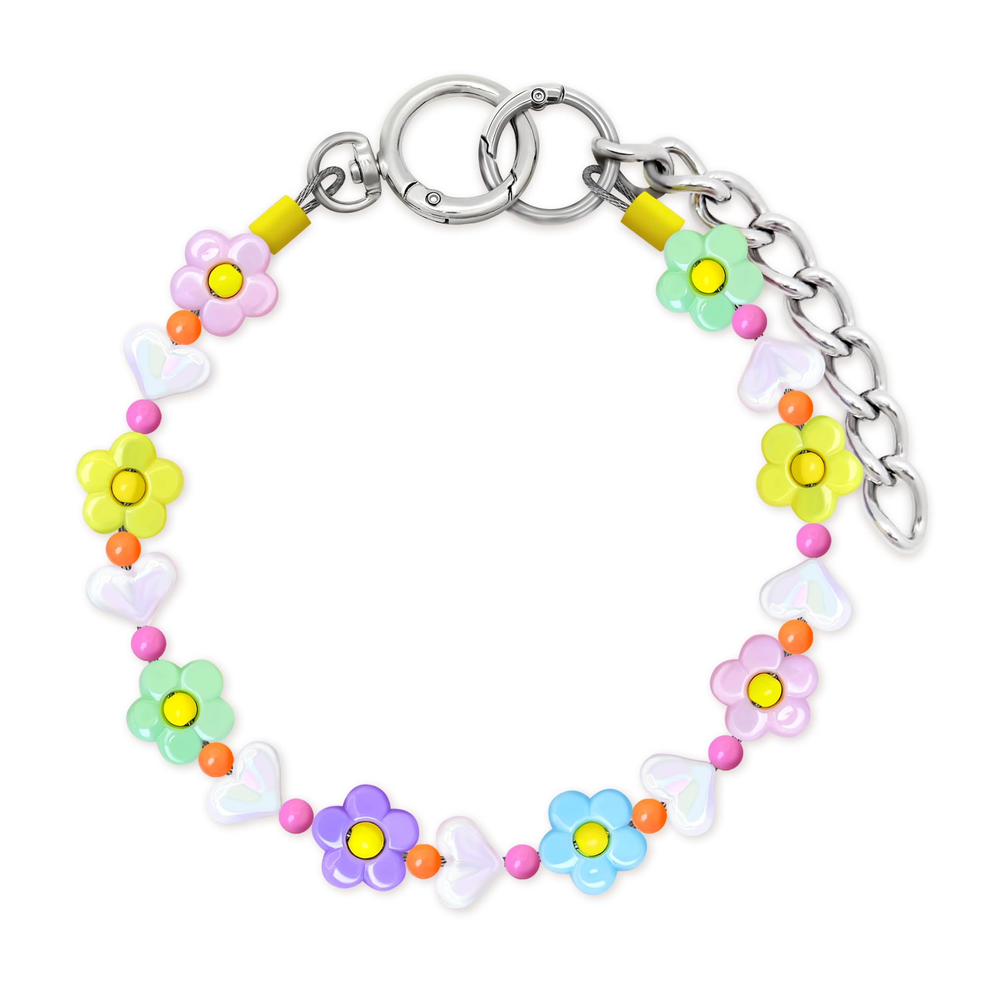 JOGIA collar floral de perlas para perra, ideal para paseos diarios.