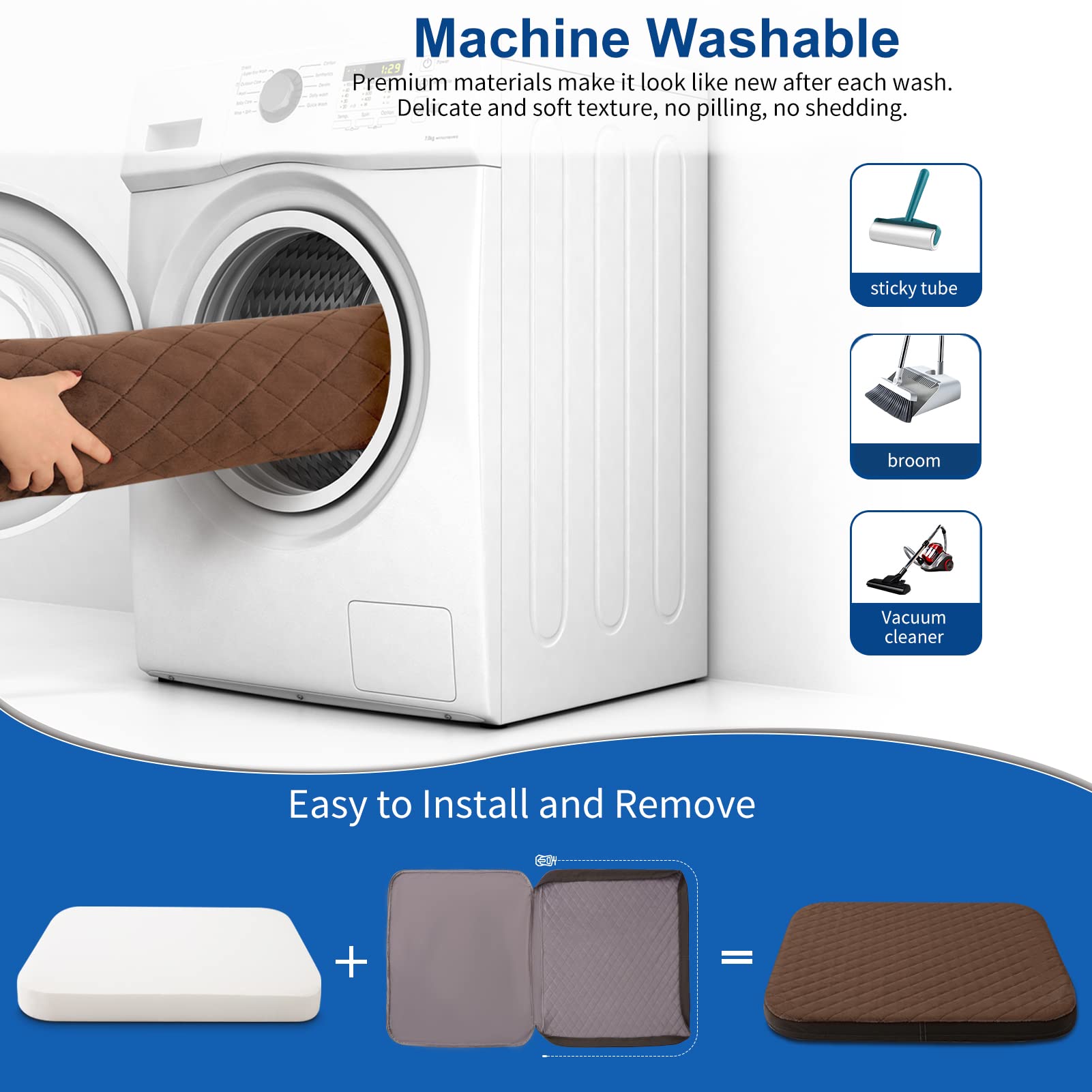 JoicyCo cama perro grande: funda removible para lavado fácil.