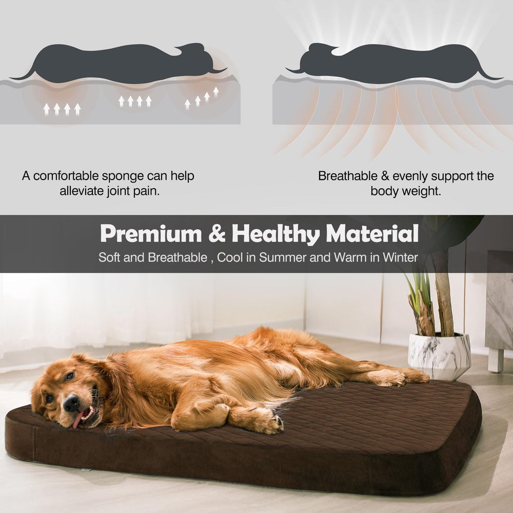 JoicyCo cama perro grande: funda lavable para limpieza rápida.