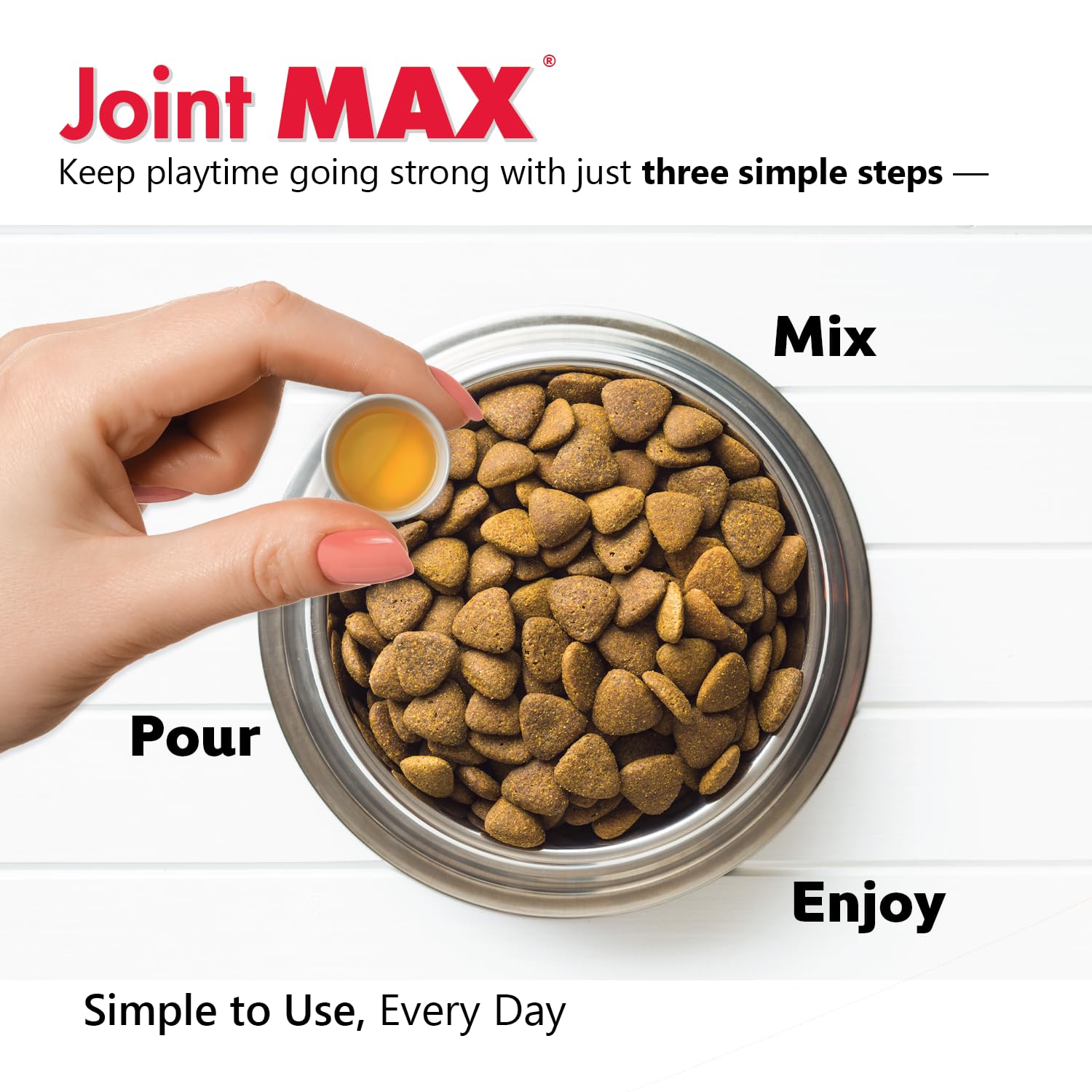 Joint MAX Líquido para Perros: envase práctico en casa