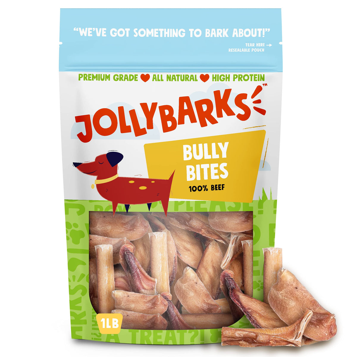 Jolly Barks palitos de ternera para perros pequeños, snack natural y alto en proteínas.