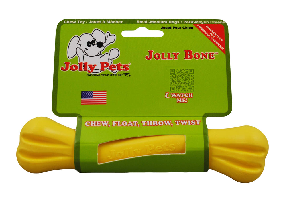 Jolly Pets Jolly Bone pequeño amarillo flotante para recuperación en agua