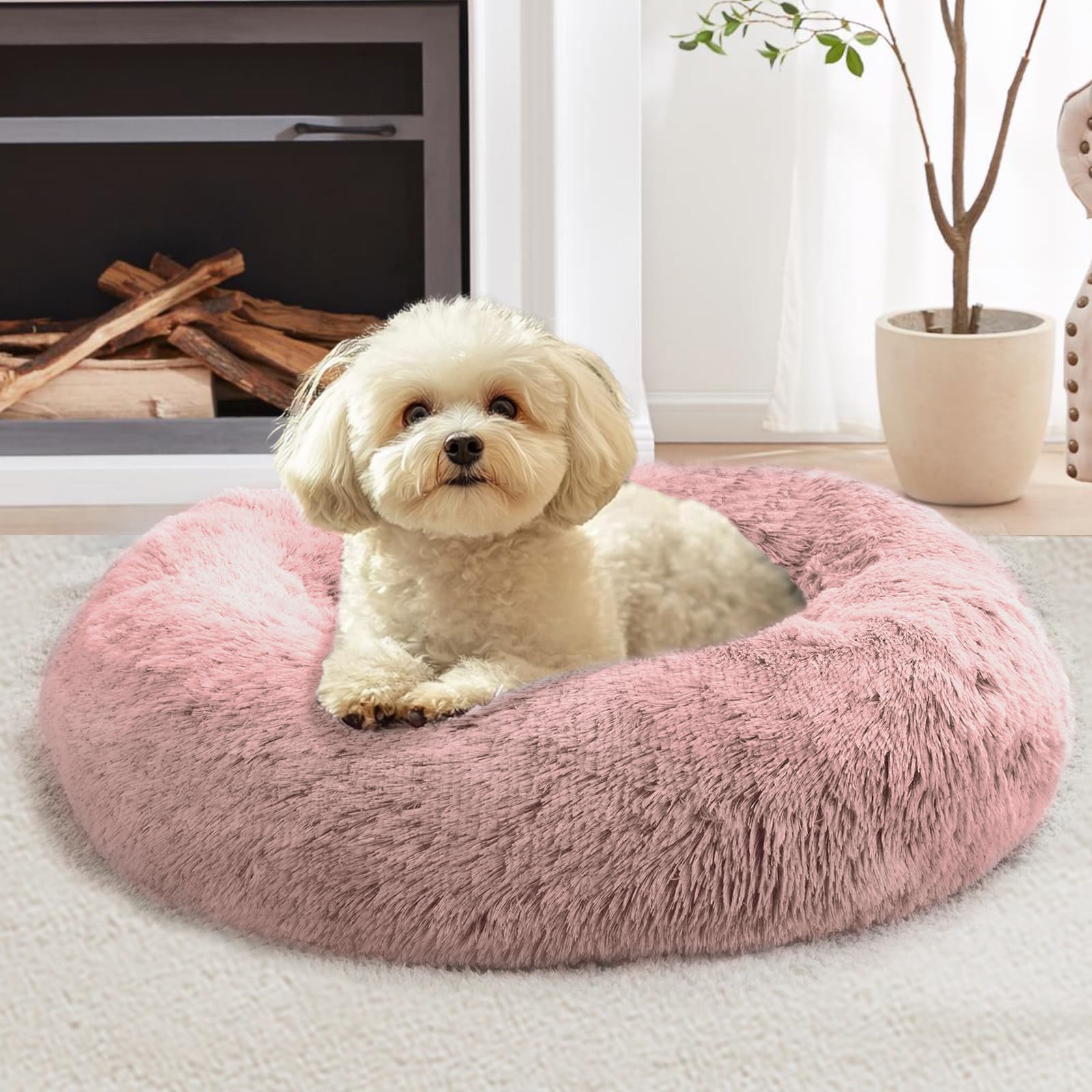 Cama calmante JOLLYVOGUE para perros medianos, descanso seguro y cómodo.