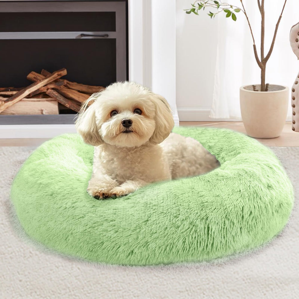 Cama dona redonda JOLLYVOGUE para mascotas pequeñas, descanso suave.