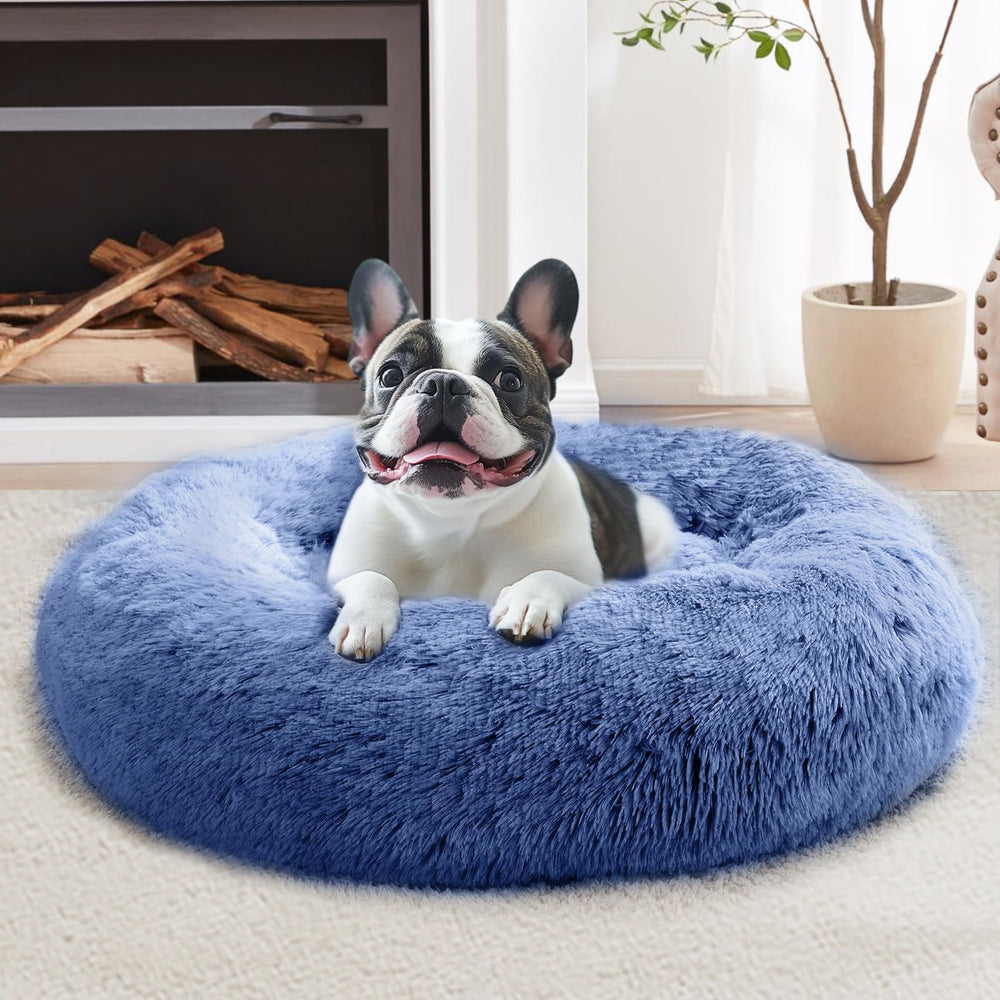 Cama en forma de dona JOLLYVOGUE para gatos y perros pequeños, descanso suave