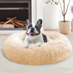 Cama para perros JOLLYVOGUE con diseño calmante y estructura envolvente.