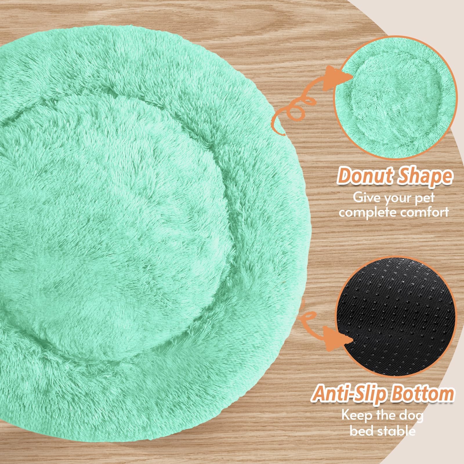 Cama dona de JOLLYVOGUE con borde elevado para cuello y cabeza