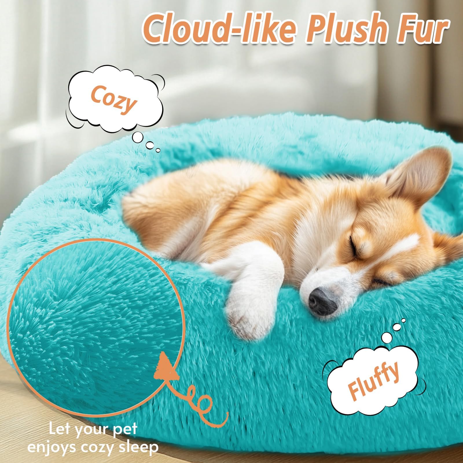 Cama para perros JOLLYVOGUE, dona con espuma suave para descanso tranquilo