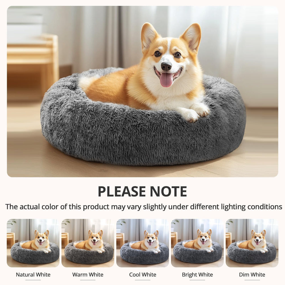 Cama redonda JOLLYVOGUE para gatos y perros, diseño calmante