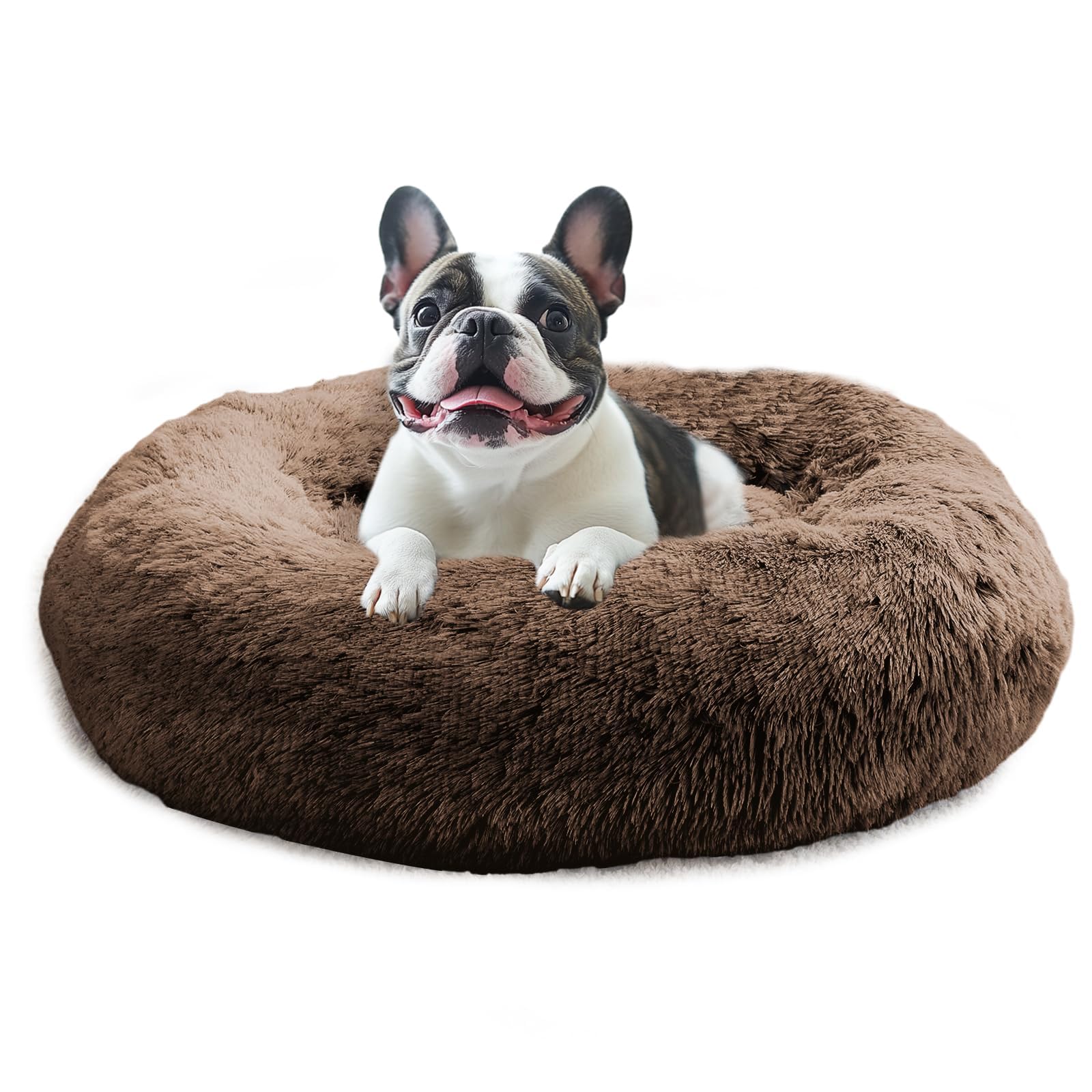 Cama donut JOLLYVOGUE para perro mediano: descanso suave y seguro.