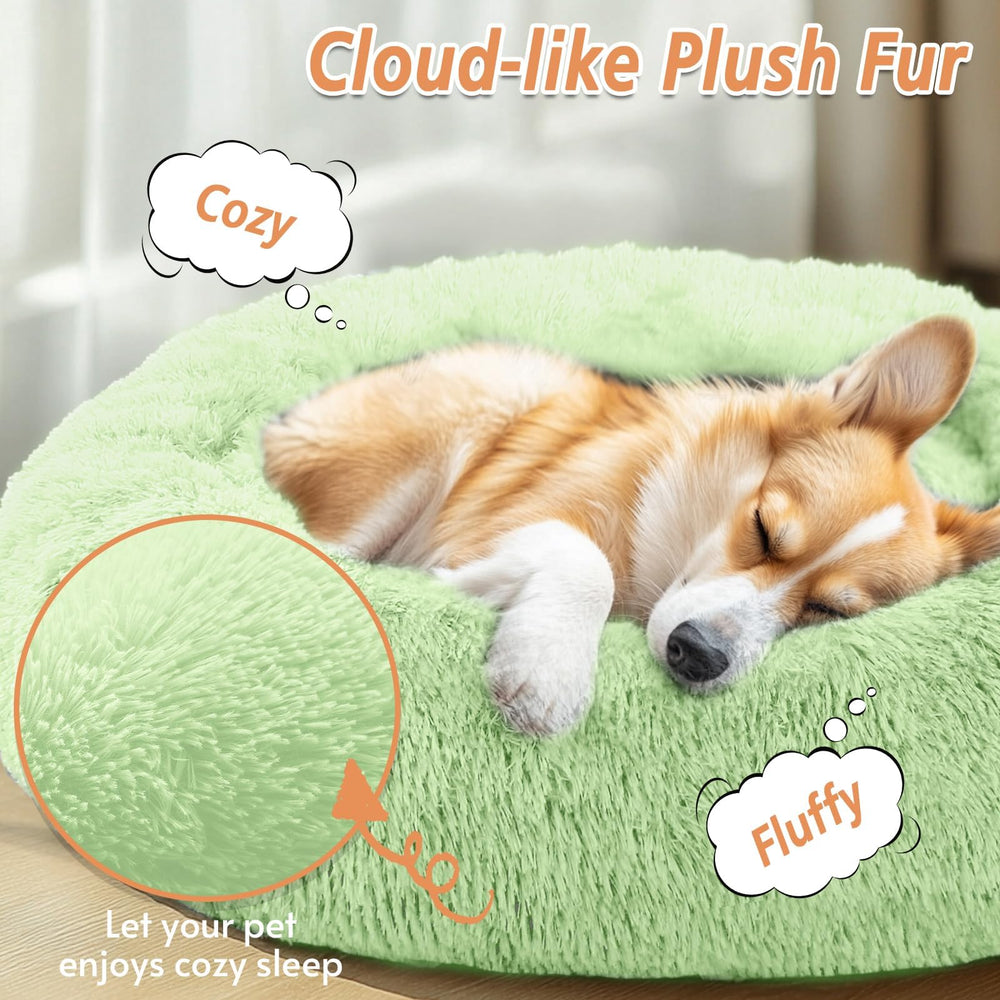 Cama para perro con pelaje sintetico esponjoso de JOLLYVOGUE, descanso suave.