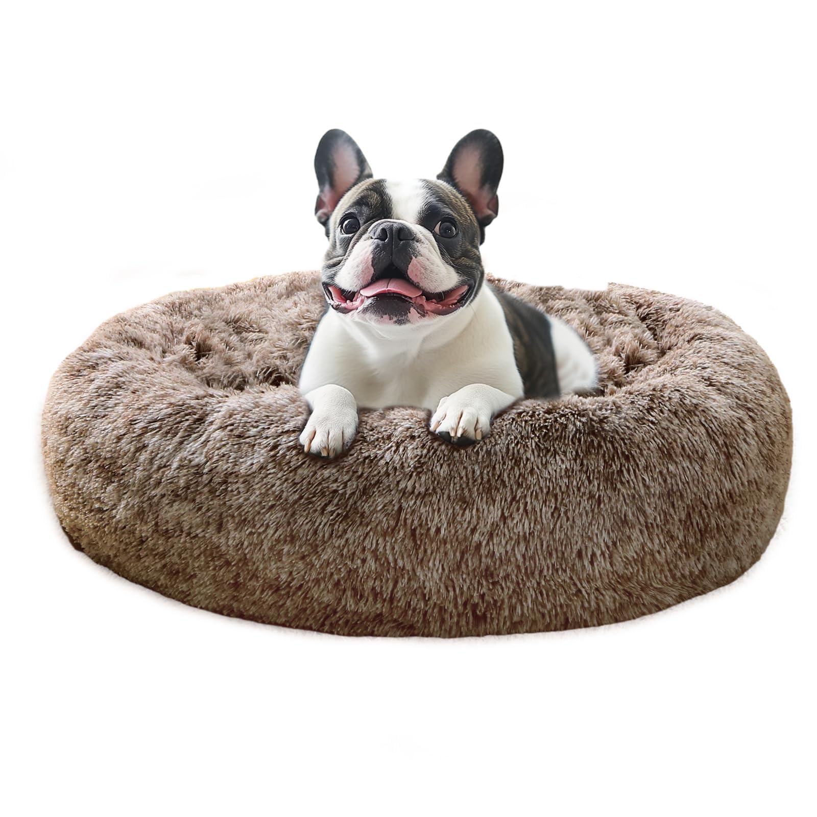 Cama para perro redonda JOLLYVOGUE, descanso calmante y envolvente