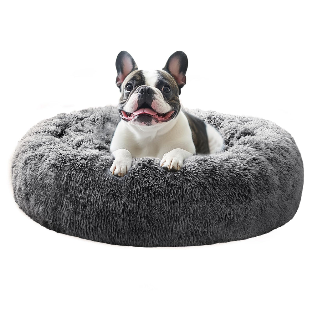Cama en forma de dona para perros JOLLYVOGUE 27 pulgadas, descanso cómodo y seguro