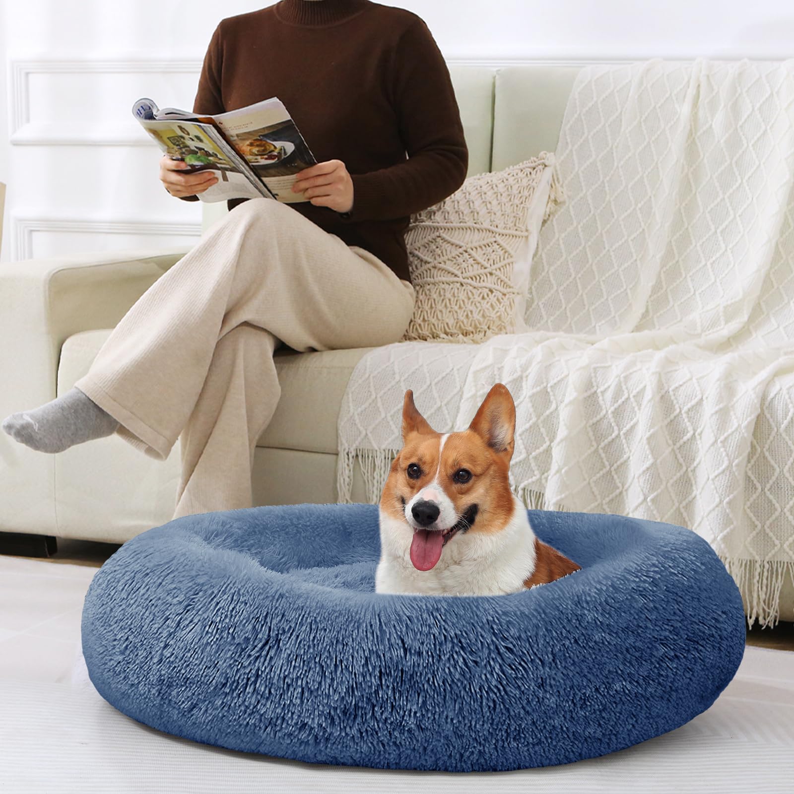 Cama calmante JOLLYVOGUE, sensación envolvente que ayuda a relajar a tu mascota.