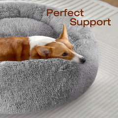 Cama donut JOLLYVOGUE con borde protector, apoyo del cuello para un descanso seguro