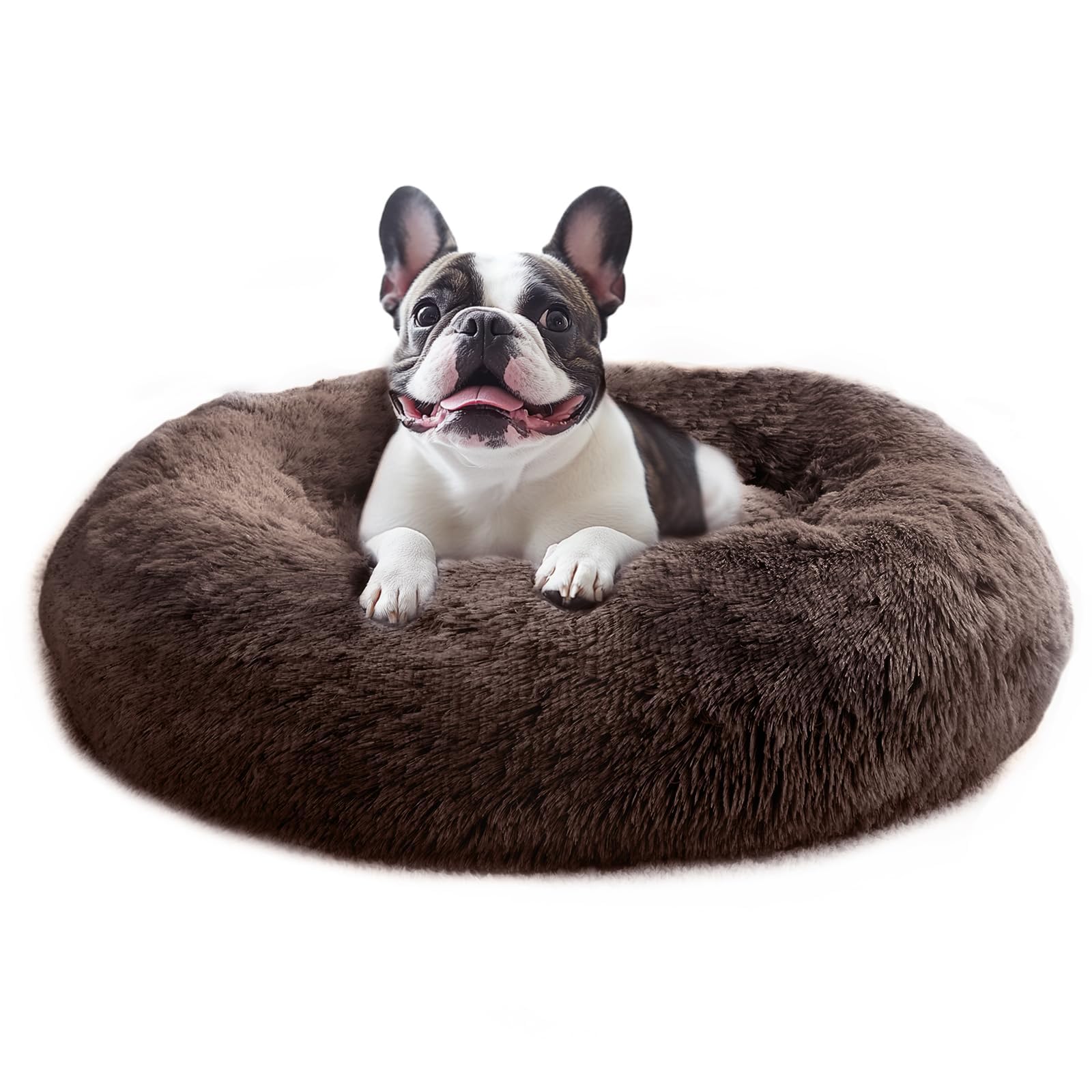 Cama rosquilla calma JOLLYVOGUE para gatos, siestas tranquilas.