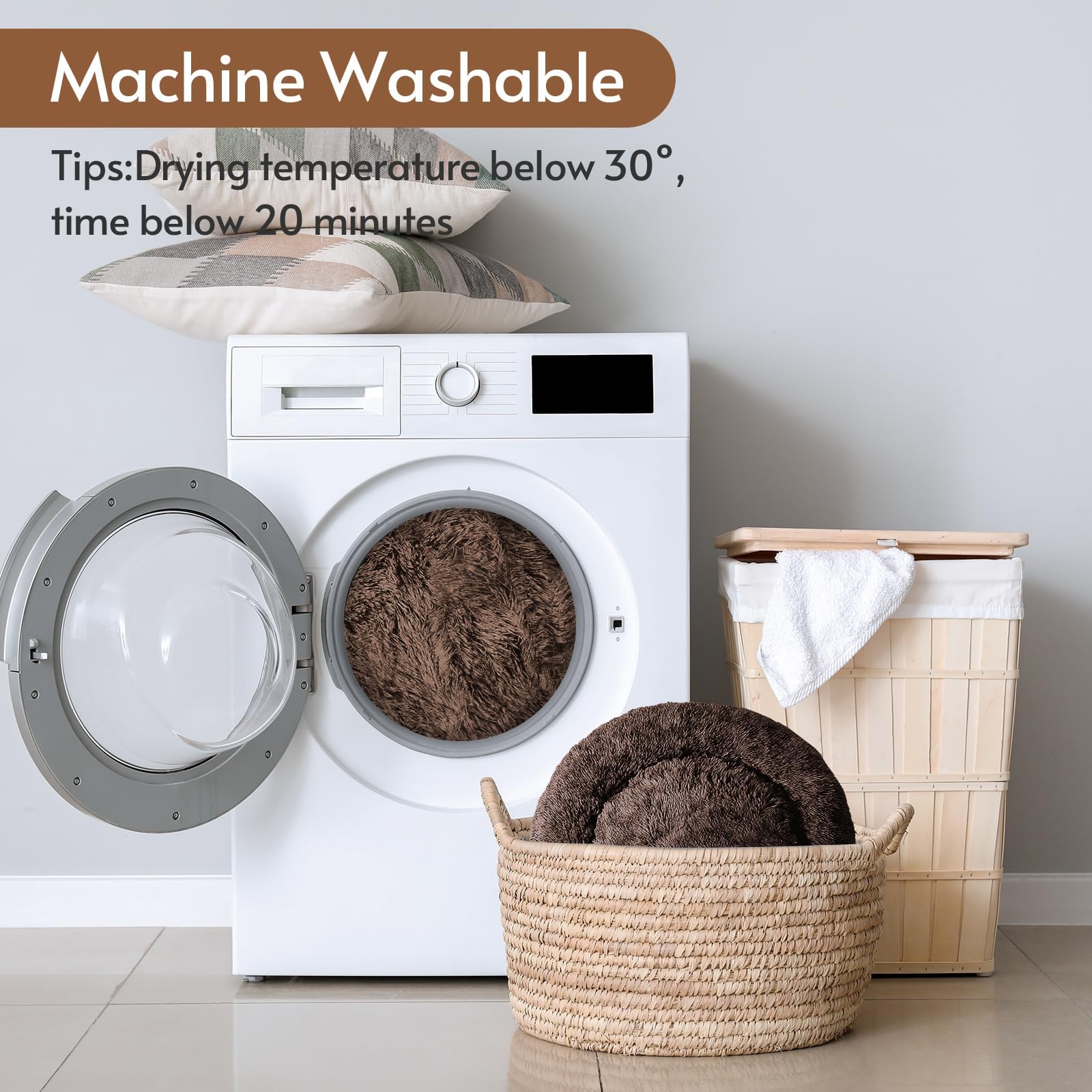 Lavable a máquina para una limpieza rápida y fácil.