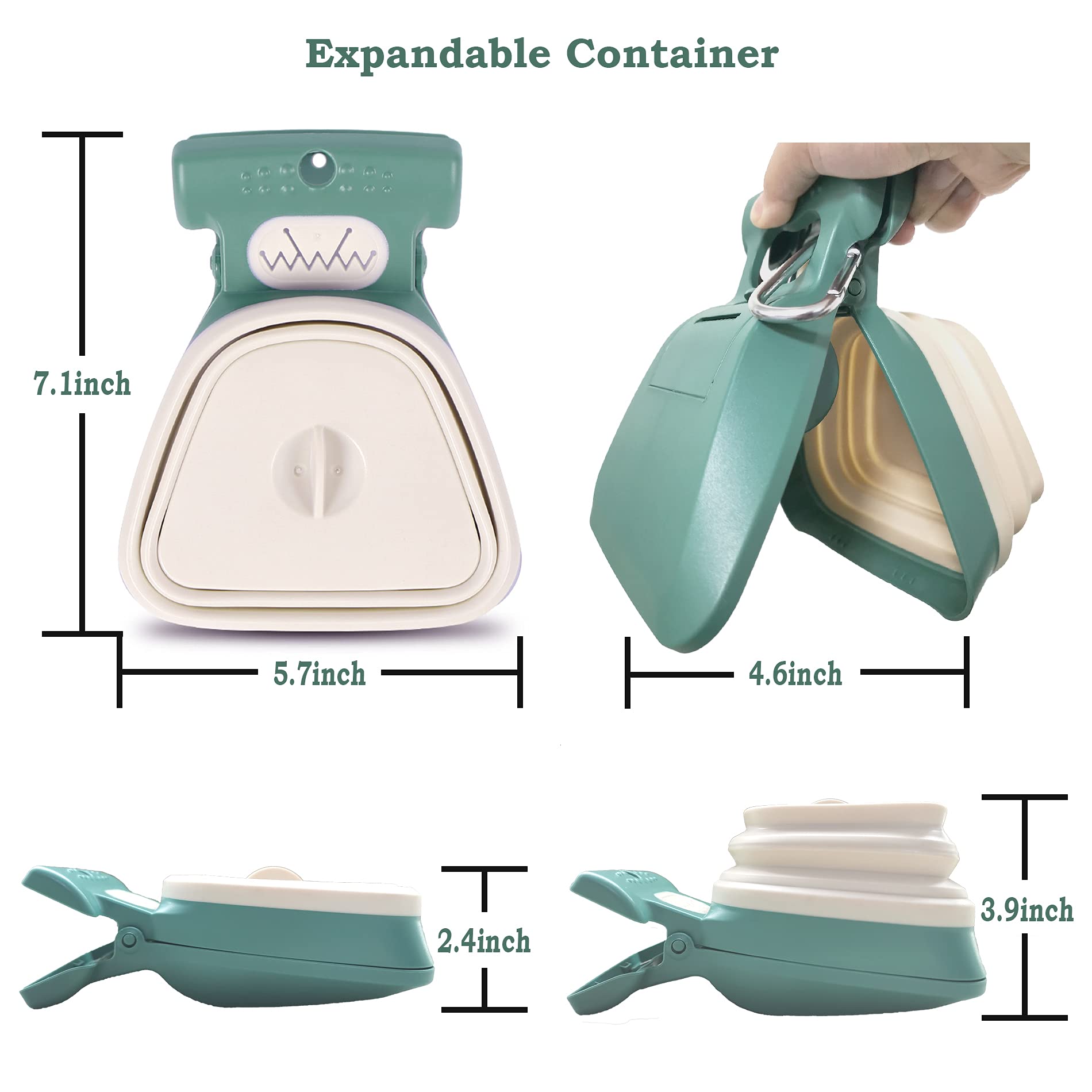 Jondarla recogedor con dispensador de bolsas, 30 unidades incluidas para paseos.